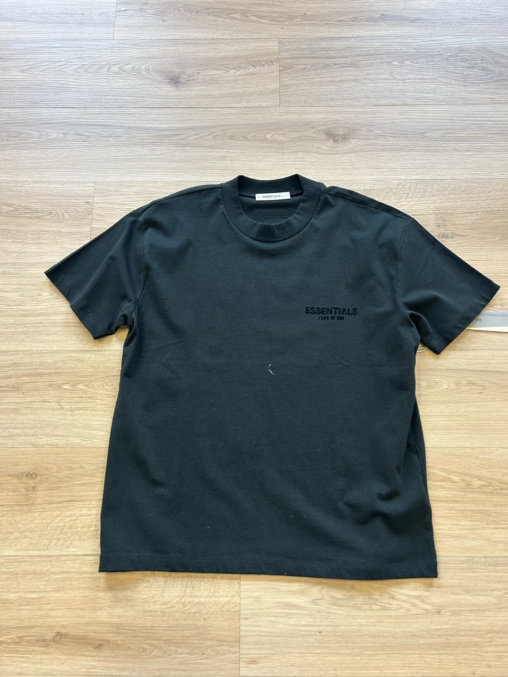 Essentials Black Logo Short Sleeve Crewneck Tee